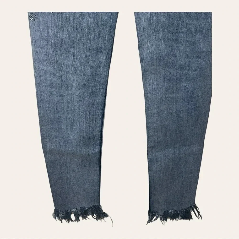 1063. ZARA‎ SKINNY SHARK BITE BOTTOMS DENIM JEANS SIZE 2